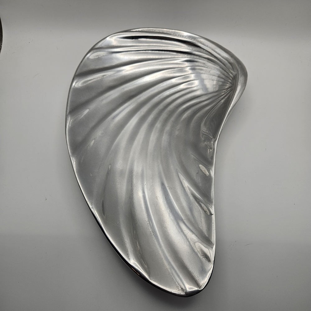 Vtg Bruce Fox Wilton Armatale Pewter Clam Shell Serving Plate MCM
